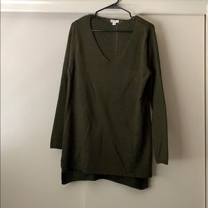 Green V-Necked long sweater